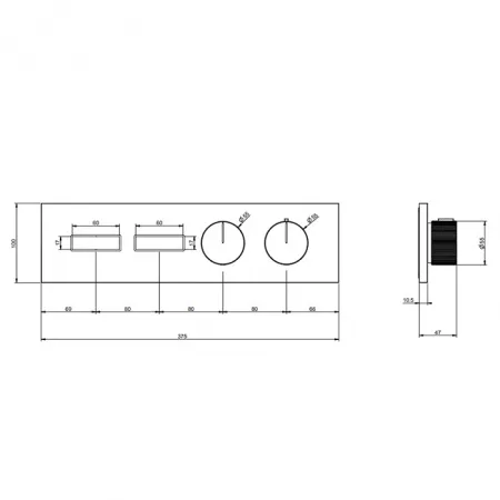 Gessi Hi-Fi Встраиваемые части для термостатического смесителя, 63012#279