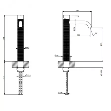 GESSI 316 Смеситель для раковины на 1 отверстие, 54306#707