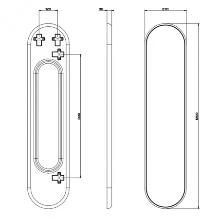 Gessi Goccia Зеркало настенное 27х120см в белой раме, 39157#520