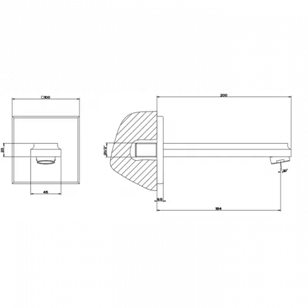 Gessi Eleganza Настенный излив для ванны, 46103#080
