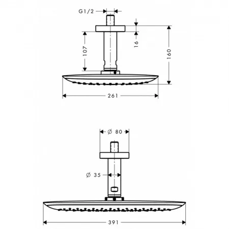 Верхний душ hansgrohe PuraVida 27390000