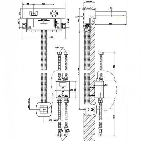 Gessi Rettangolo Встраиваемый смеситель для раковины, 30993#031