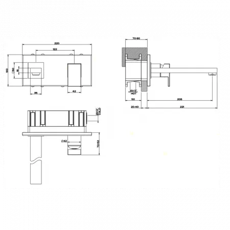 Gessi Rettangolo Встраиваемый однорычажный смеситель, 44836#031