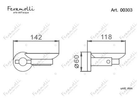 Мыльница Feramolli CL303, хром