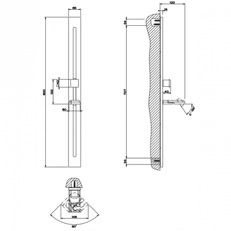 Gessi Eleganza Душевая стойка для горизонтальной/вертикальной установки, 46142#080