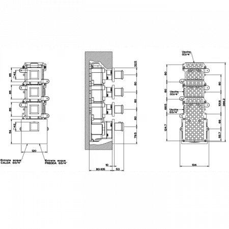 Gessi Eleganza Встраиваемый термостат, 46226#031