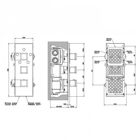Gessi Eleganza Встраиваемый термостат, 46212#031