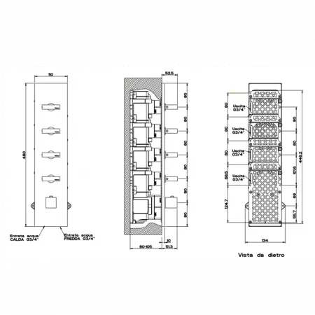 Gessi Rettangolo Встраиваемый термостат, 43107#031