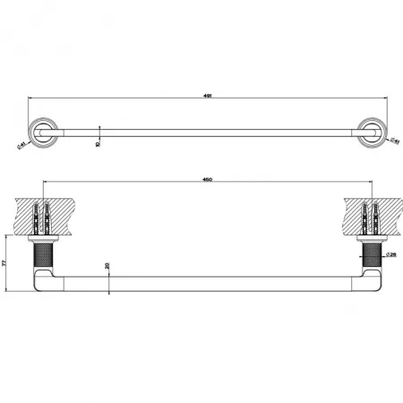 GESSI INCISO Полотенцедержатель, 58500#299