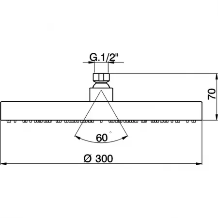 Верхний душ D300 мм без держателя CISAL Shower DS01621021