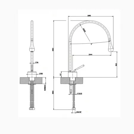Gessi Goccia Смеситель для раковины на 1 отверстие, 33602#031