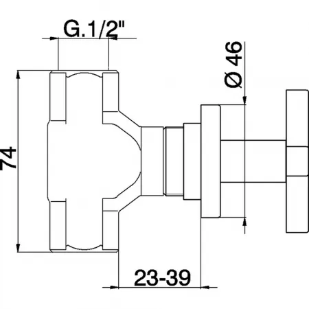 Запорный вентиль 1/2 CISAL Barcelona Quad BQ00031021