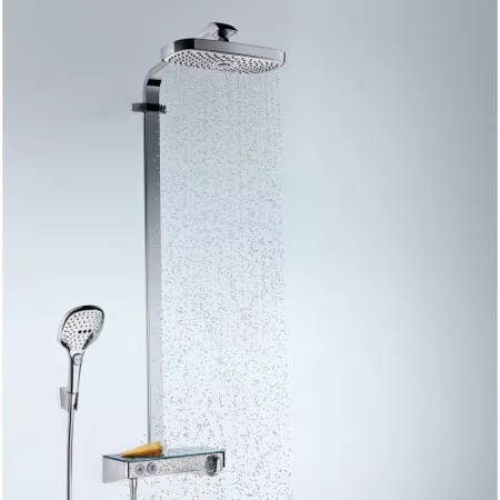 Душевая система hansgrohe Raindance Select E 300 2jet Showerpipe с термостатом, белый/хром 27126400
