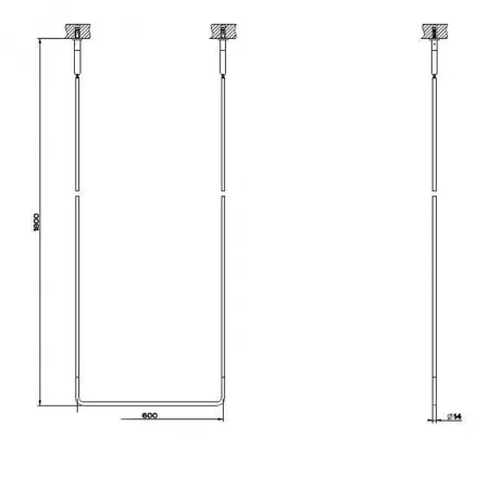 Gessi Goccia Полотенцедержатель потолочный 60см h=180см, 38141#099