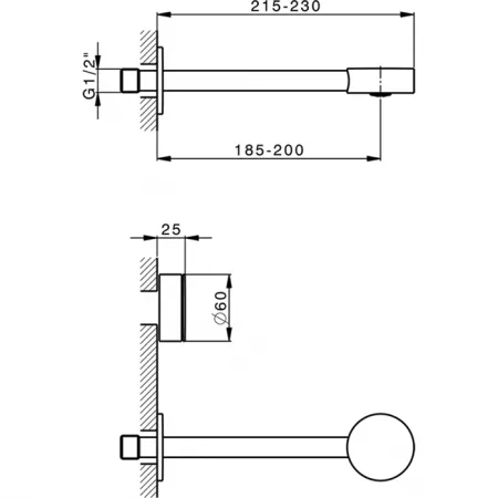 Смеситель для раковины на 3 отверстия из стены CISAL Slim SM01351040