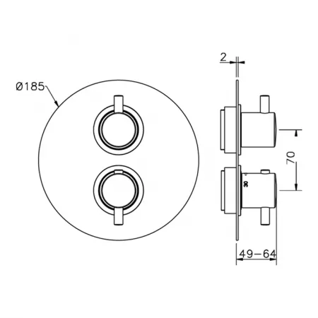 Термостатический смеситель с переключателем на 3 положения CISAL Less New ZA01820104