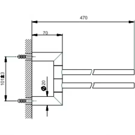 Полотенцедержатель двойной 40 см CISAL System SY09021021