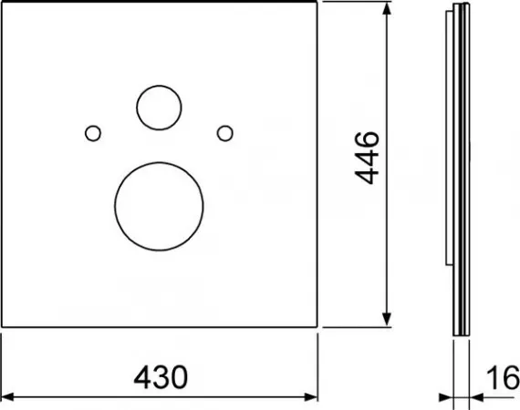 Стеклянная панель TECElux для установки стандартного унитаза, нижняя, стекло черное, 9650105