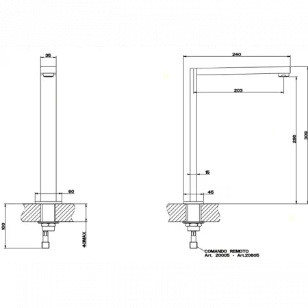 Gessi Rettangolo Излив h308мм, 20091#031