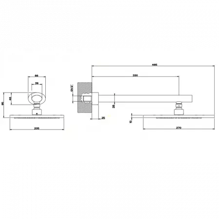 Gessi Ovale Верхний душ для настенного крепления 270x205мм, 23148#031
