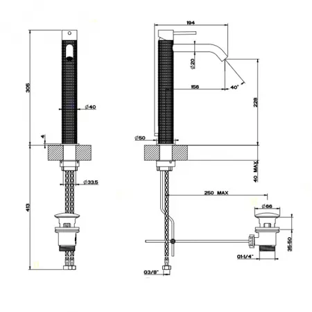 GESSI 316 Смеситель для раковины на 1 отверстие, 54203#239