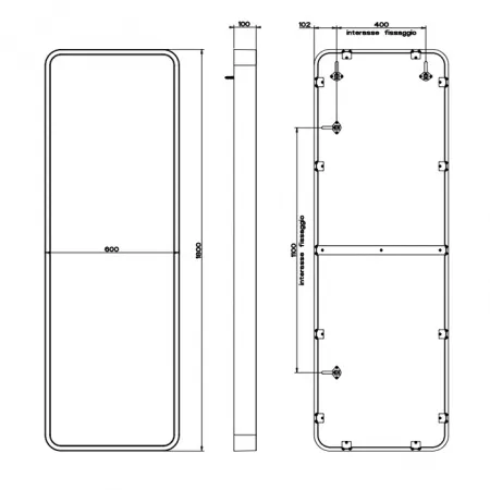 Gessi Goccia Зеркало напольное 60х180см в белой раме, 39151#520
