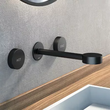 Смеситель для раковины на 3 отверстия из стены CISAL Slim SM01351040