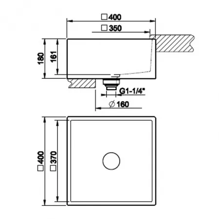 Gessi Rettangolo Раковина накладная 40х40см, 37543#516