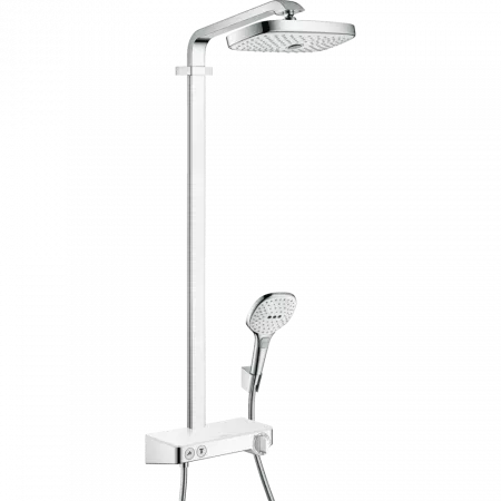 Душевая система hansgrohe Raindance Select E 300 2jet Showerpipe с термостатом, белый/хром 27126400