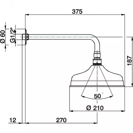 Верхний душ d=210мм CISAL Shower DS01340024
