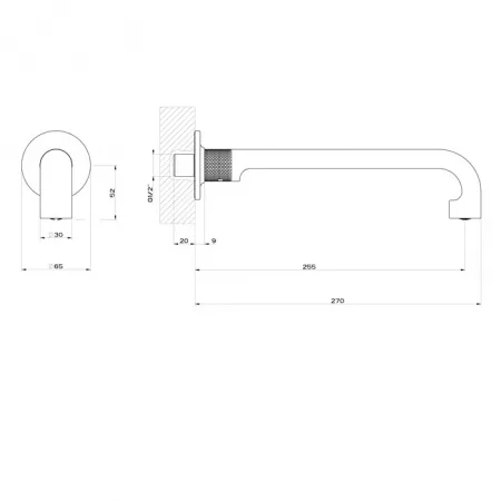 GESSI INCISO Настенный излив 255мм, 58101#149