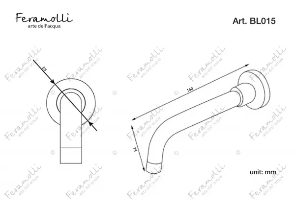 Настенный поворотный излив Feramolli Ele BL015, черный