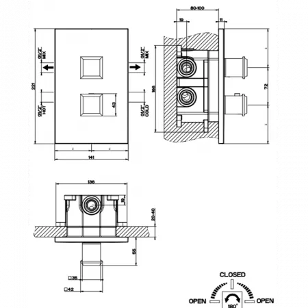 Gessi Eleganza Встраиваемый термостат, 46234#080