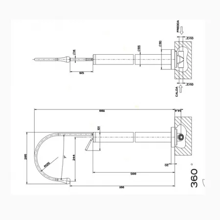 Gessi Goccia Напольный смеситель для раковины (без всраиваемой части), 33624#031
