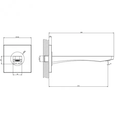 GESSI Rilievo Настенный излив на 1/2”, 59100#299