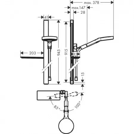 Набор для душа hansgrohe Rainfinity 130 3jet 27671000