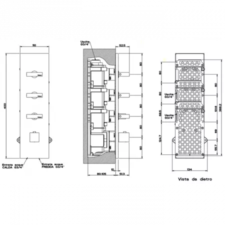 Gessi Rettangolo Встраиваемый термостат, 43105#031