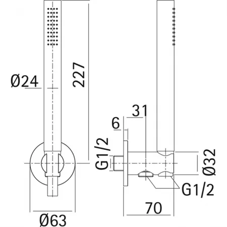 Душевой гарнитур CISAL Xion DS018300D1