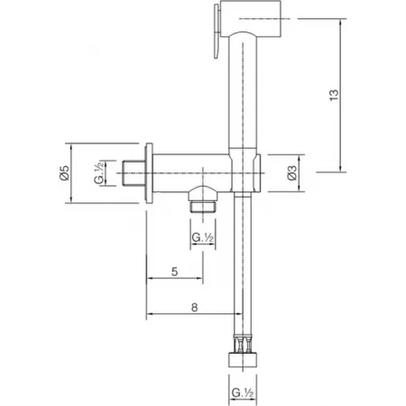 Гигиенический душ со шлангом 120 см CISAL Shower CY00791021
