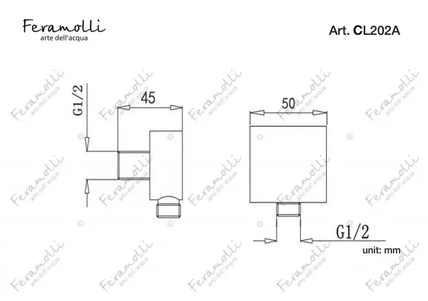 Подключение для шланга Feramolli Tropicale CL202A, хром
