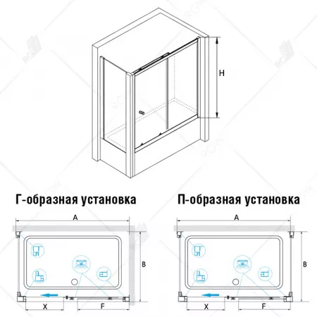 Шторка на ванну RGW SC-82 (SC-42 + Z-52)