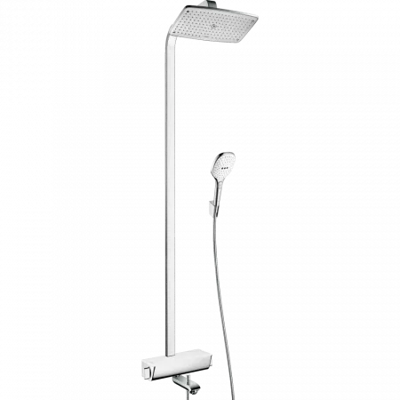 Душевая система hansgrohe Raindance Select E 360 Showerpipe с термостатом для ванны, белый/хром 27113400