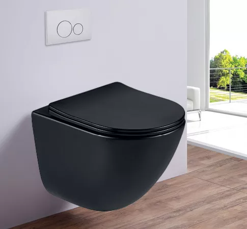 Унитаз подвесной LOTUS (Matt Black). Размер: 500x340x405.