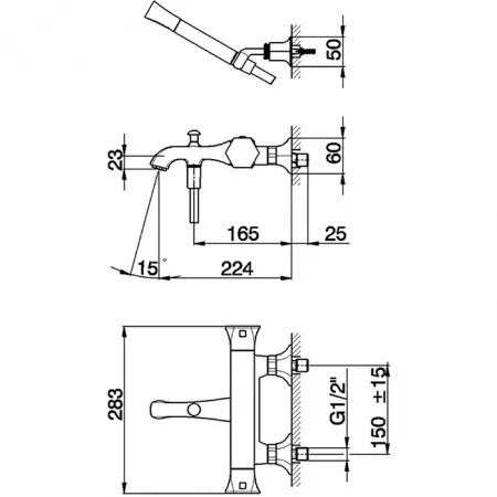 Термостатический смеситель для ванны CISAL Cherie CED2701021
