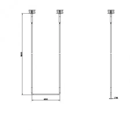 Gessi Goccia Полотенцедержатель потолочный 45см h=160см, 38144#031