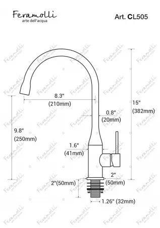 Смеситель для кухни Feramolli Ele CL505, хром