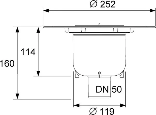 Сифон TECEdrainpoint S DN 50, вертикальный с универсальным фланцем Seal System, 3601600