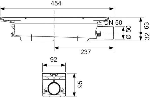 Сифон TECEdrainprofile «стандартный» DN 50, боковой слив, 673002